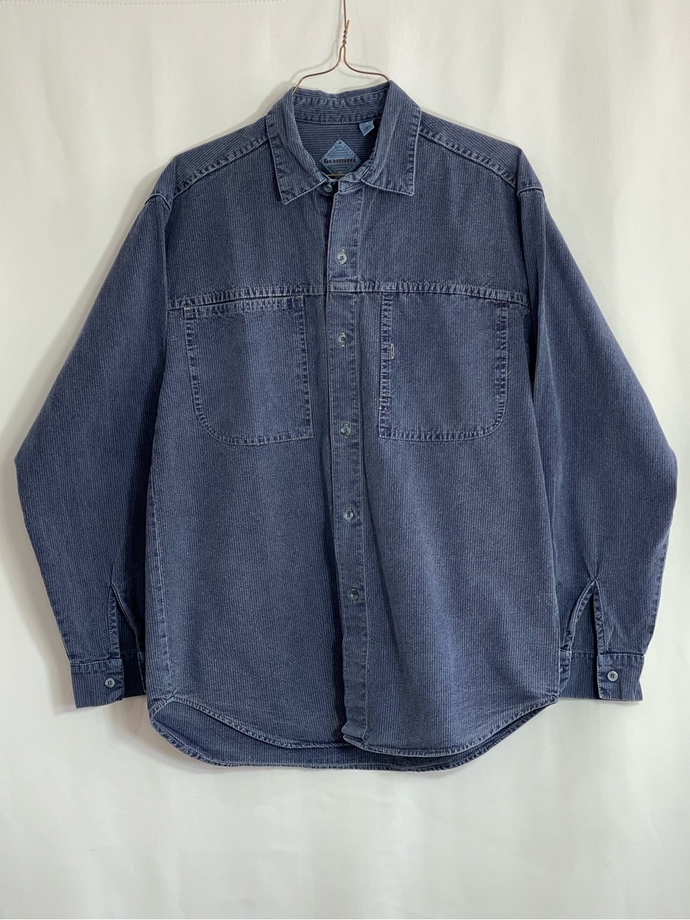 Vintage Gramicci Denim Button-Up Shirt in Washed Navy Mens Size Medium